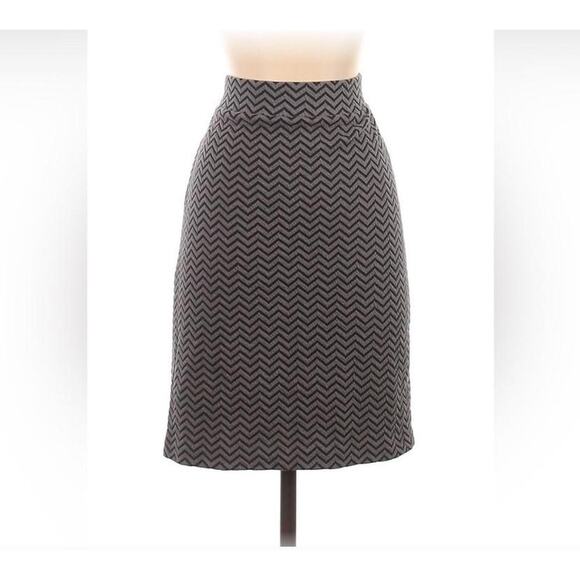 Nicole Miller black and grey chevron pencil skirt - Picture 1 of 6